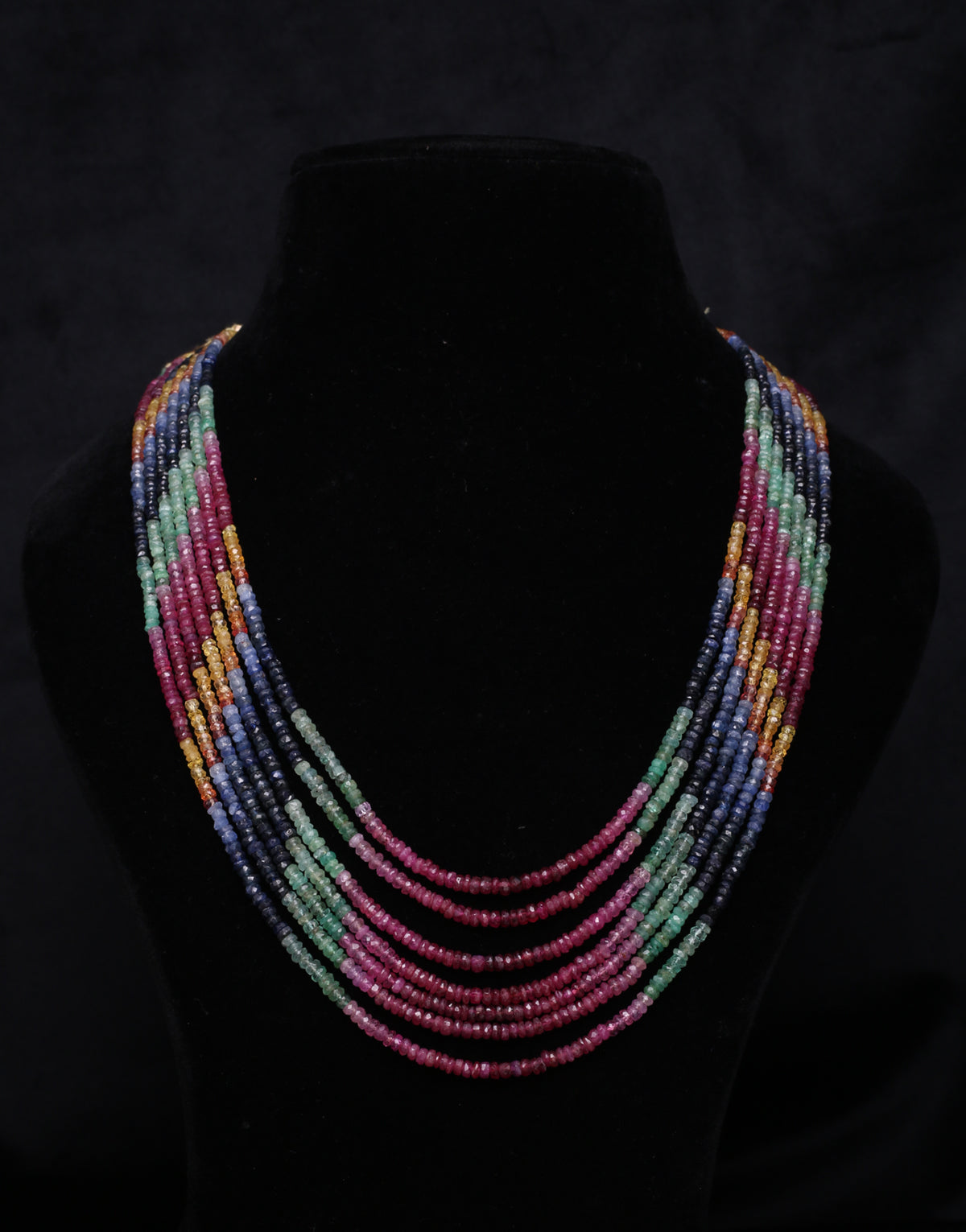 Multi-Color Natural Cut Rainbow Beads Necklace