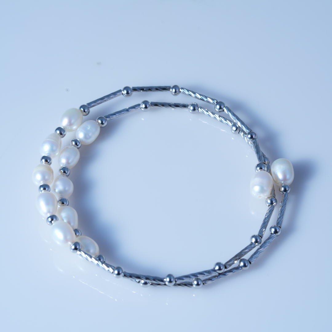 Freshwater Oval Pearl Chain Bracelet
