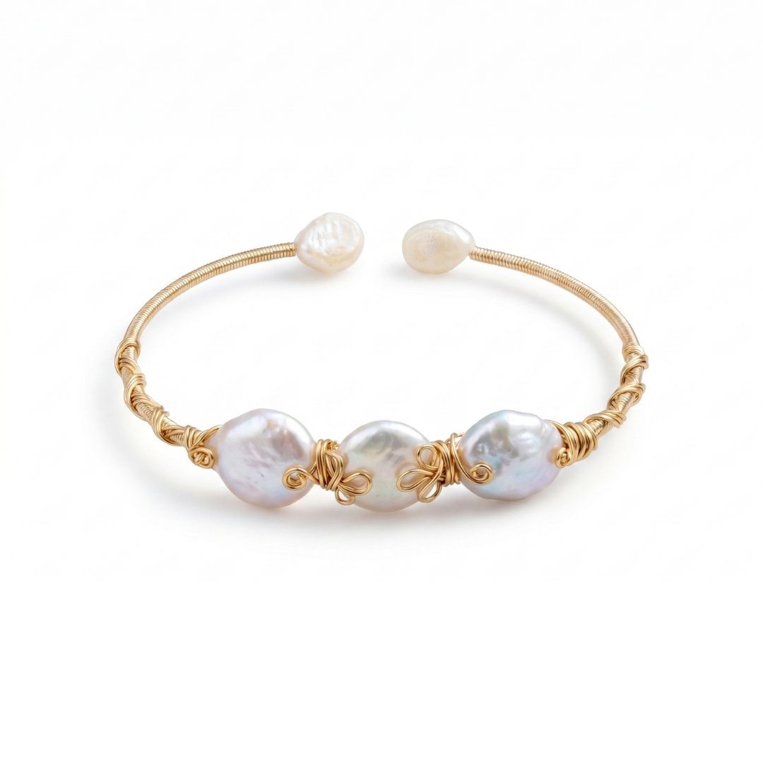 Baroque Freshwater Pearl Elegance Gold-Finish Bracelet