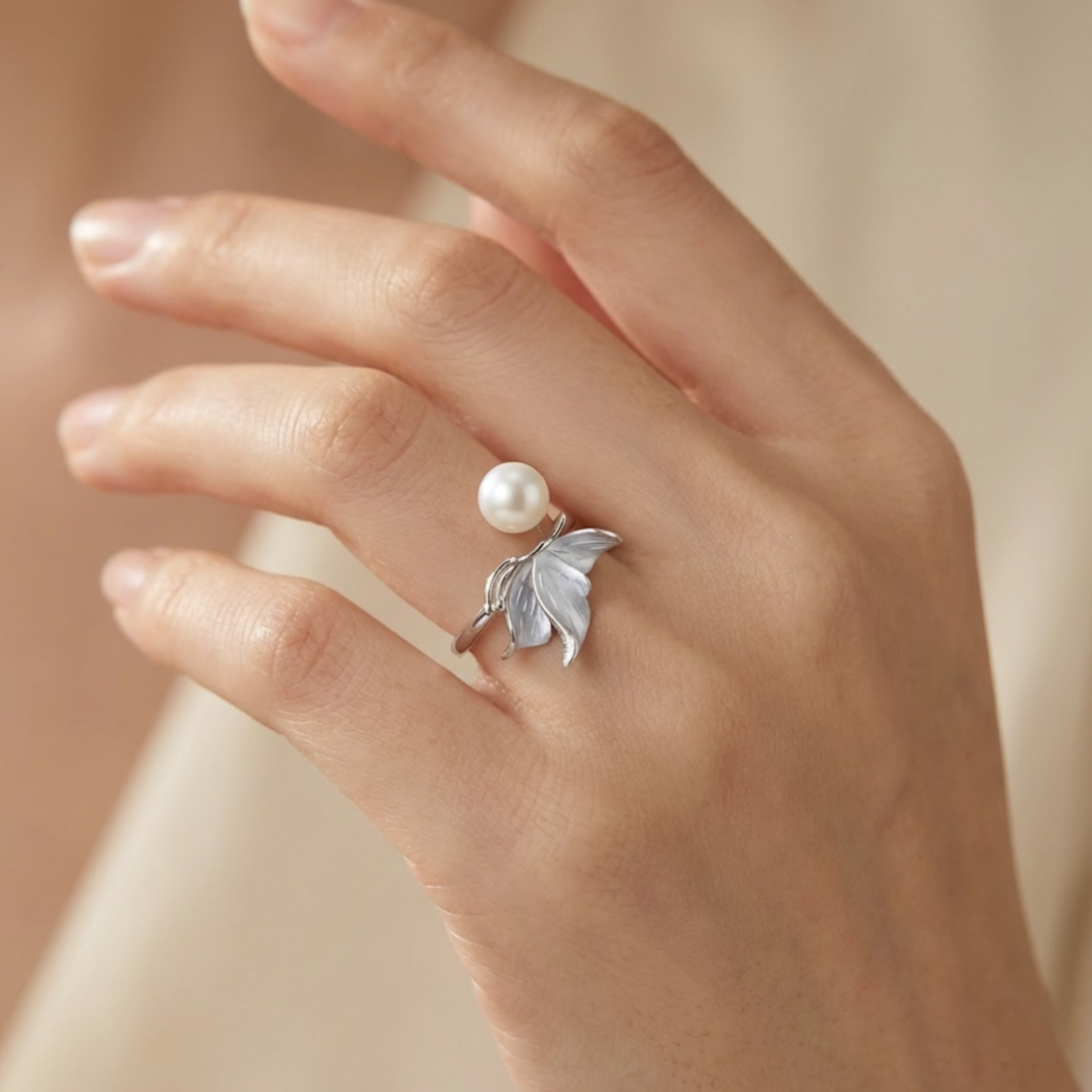 Fancy White Freshwater Pearl Ring