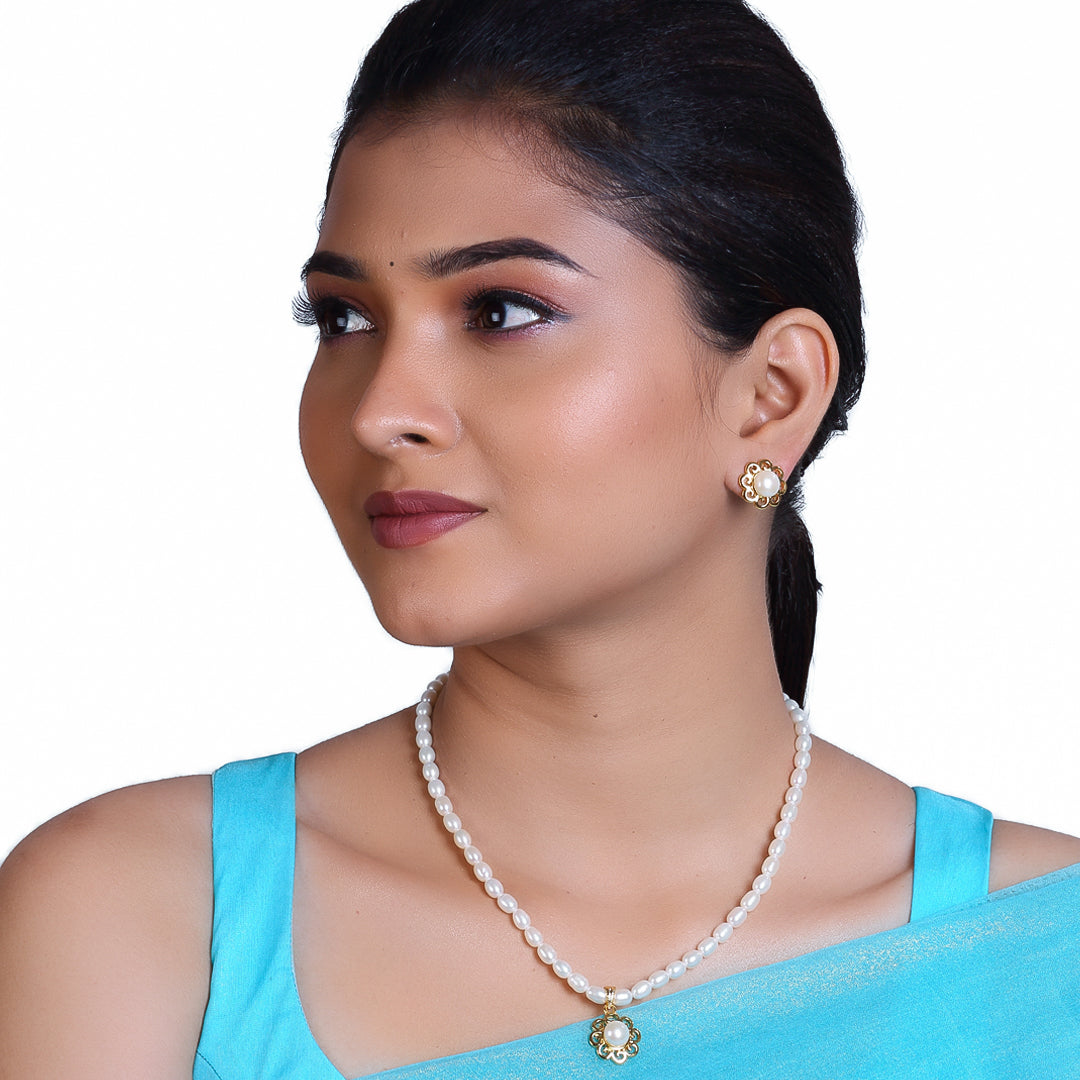 Oval Elegance Freshwater Oval Shape Pearl Set