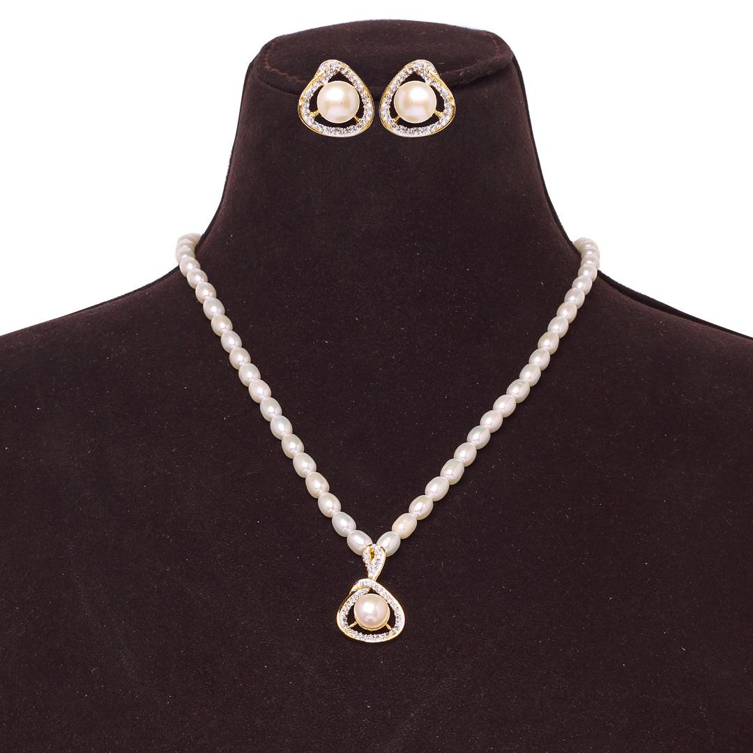 Freshwater Oval Shape GraceStone Cultured Pearl Beaded Set