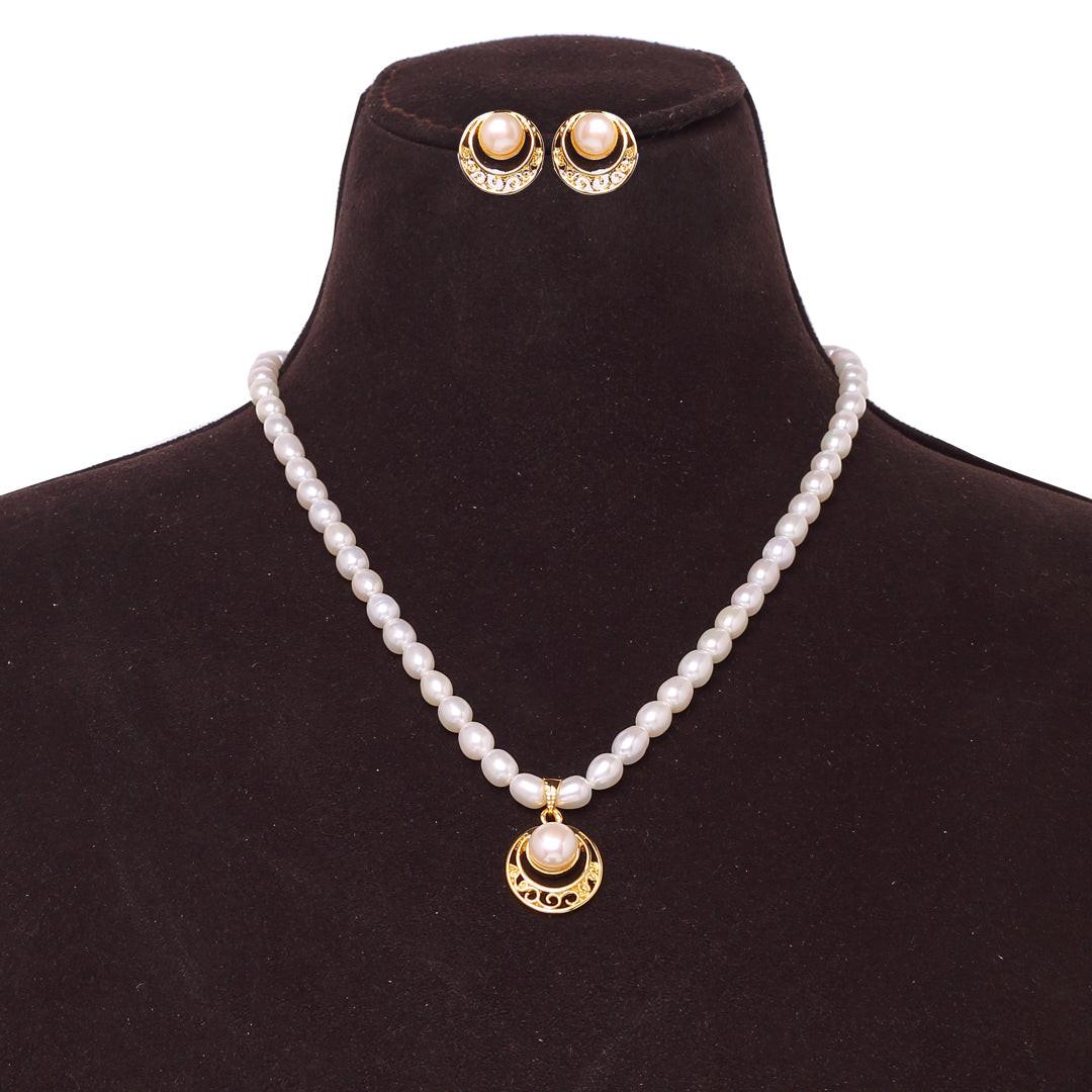 Freshwater Oval Shape Pearl Golden Bloom Pearl Set
