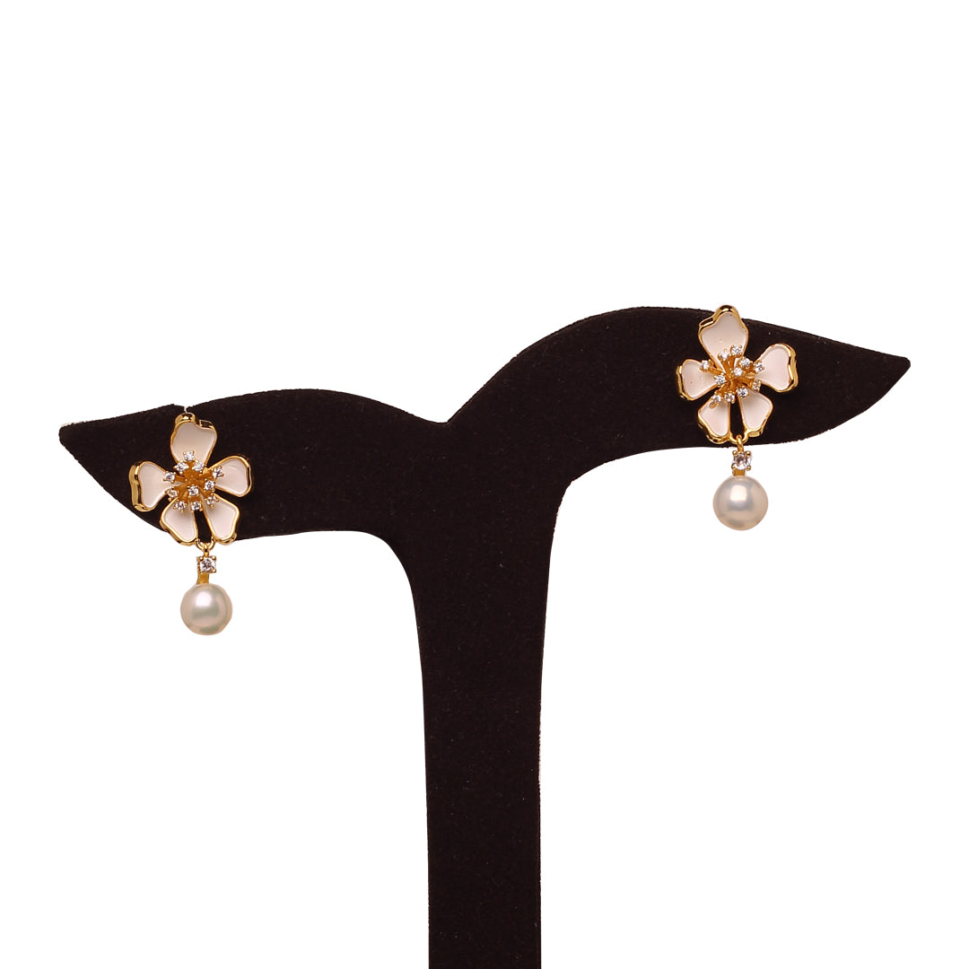 Lustre Frame Dangler Freshwater White Pearls