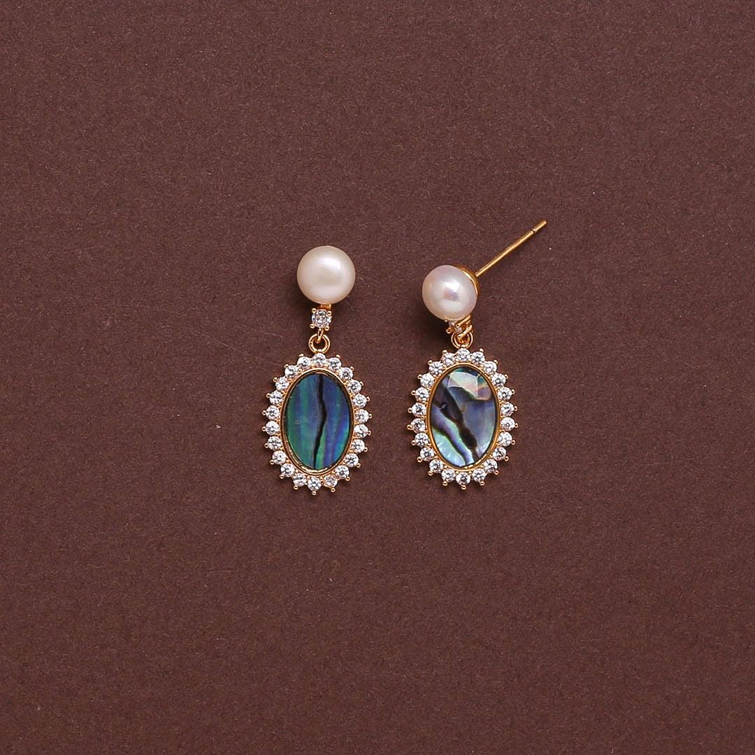 Anamil Luminous Loop Earrings Freshwater White Pearls