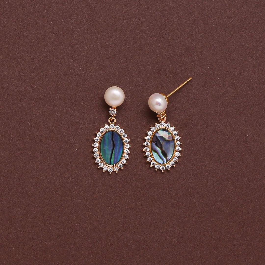Anamil Luminous Loop Earrings Freshwater White Pearls