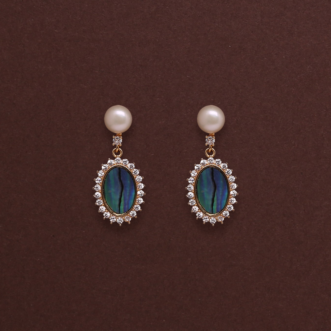 Anamil Luminous Loop Earrings Freshwater White Pearls