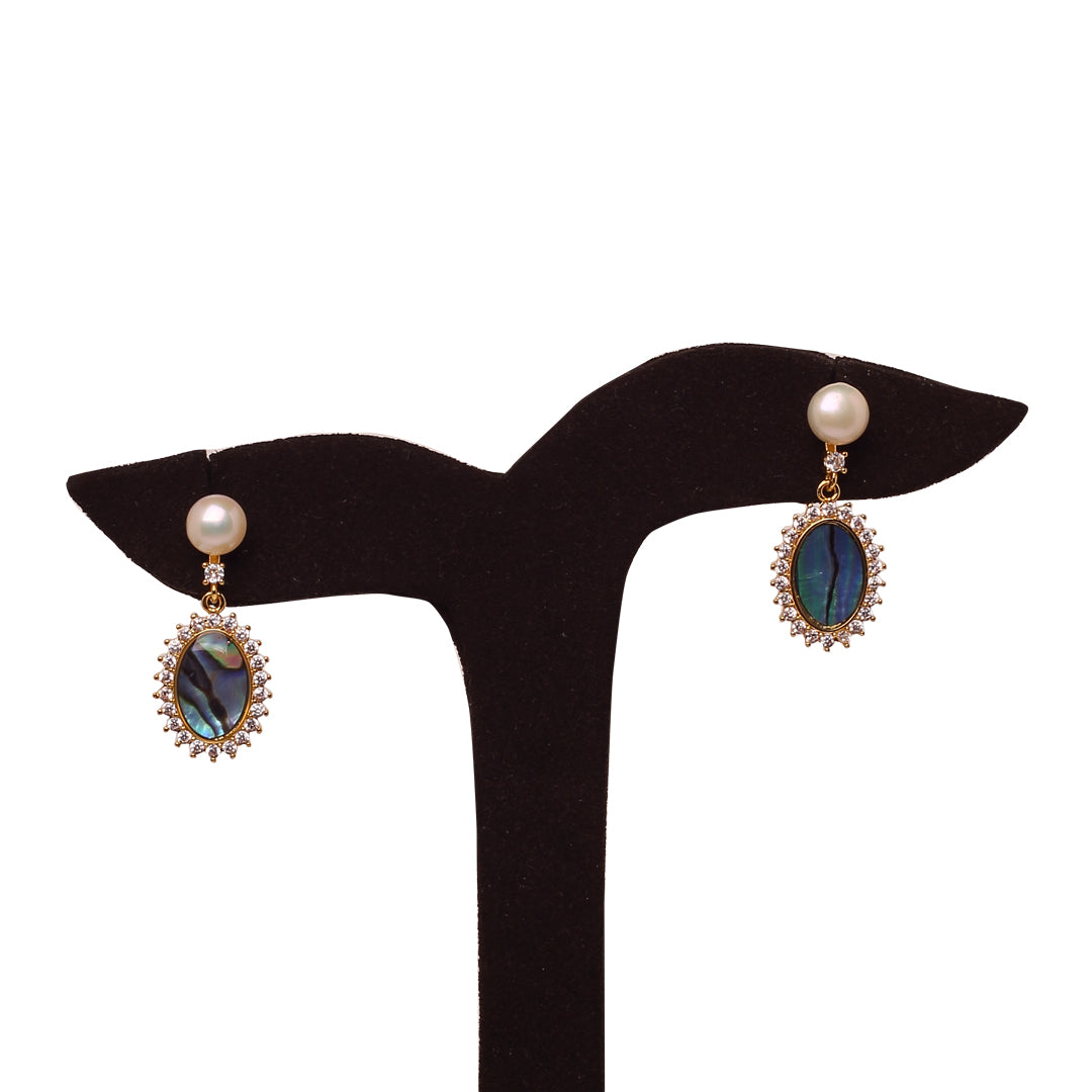 Anamil Luminous Loop Earrings Freshwater White Pearls