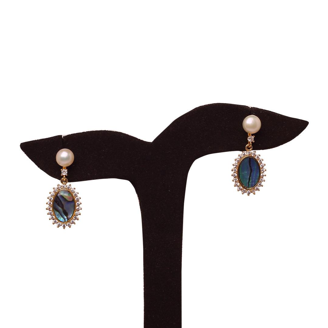 Anamil Luminous Loop Earrings Freshwater White Pearls