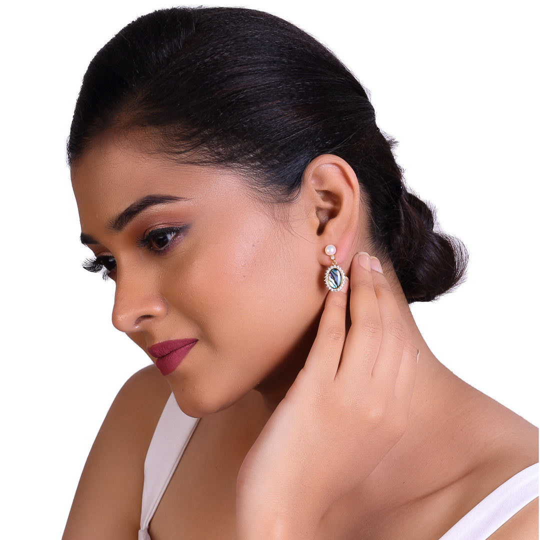 Anamil Luminous Loop Earrings Freshwater White Pearls