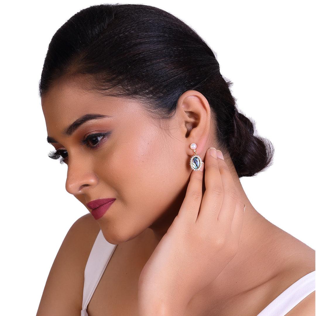 Anamil Luminous Loop Earrings Freshwater White Pearls