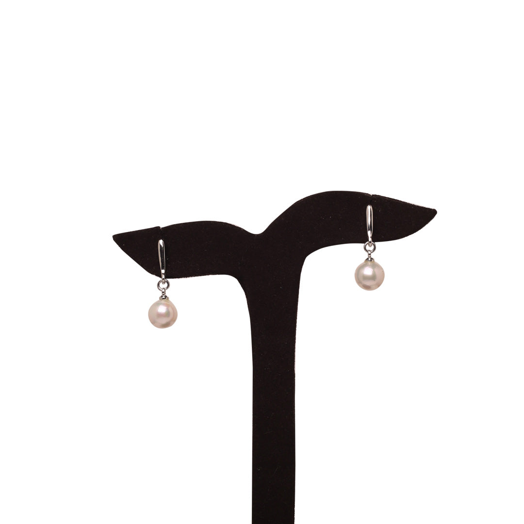 Japanese Akoya Pearl Classic Dangle Earrings 9.0-9.5mm
