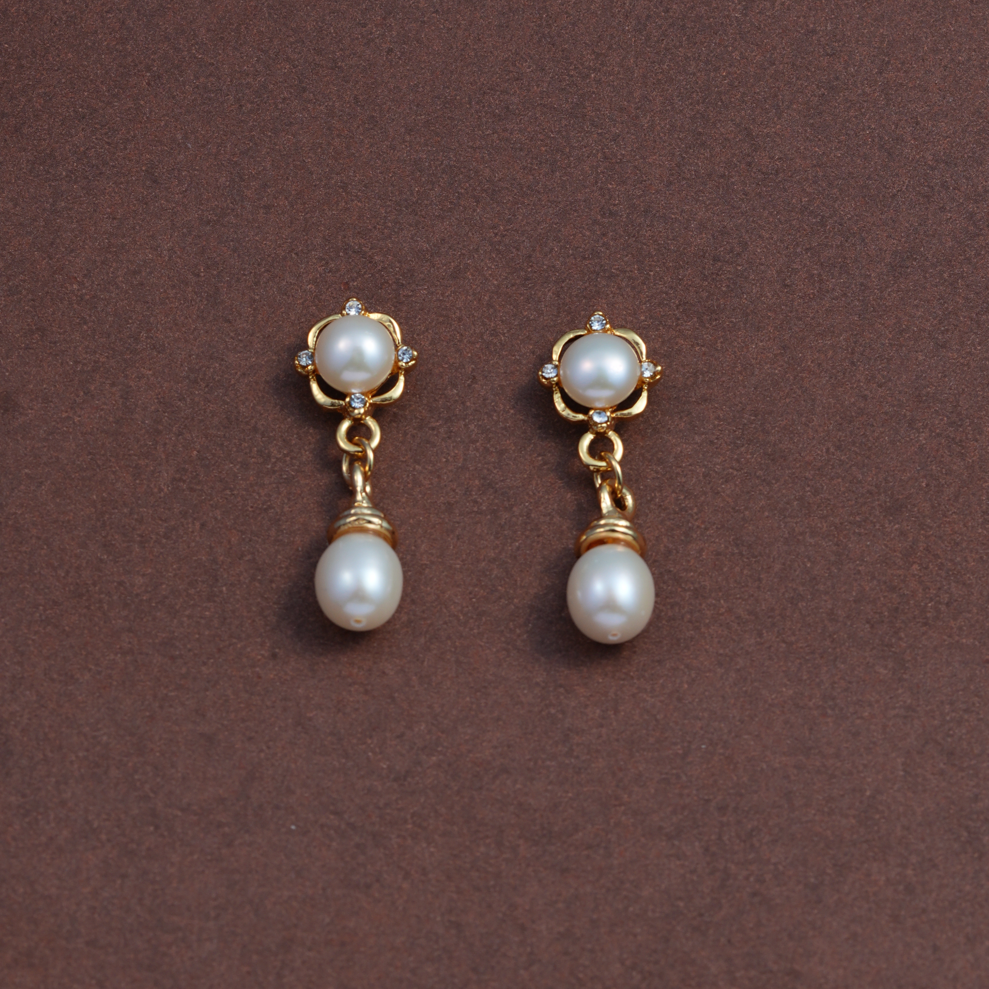 Freshwater White Pearl & CZ Dangles