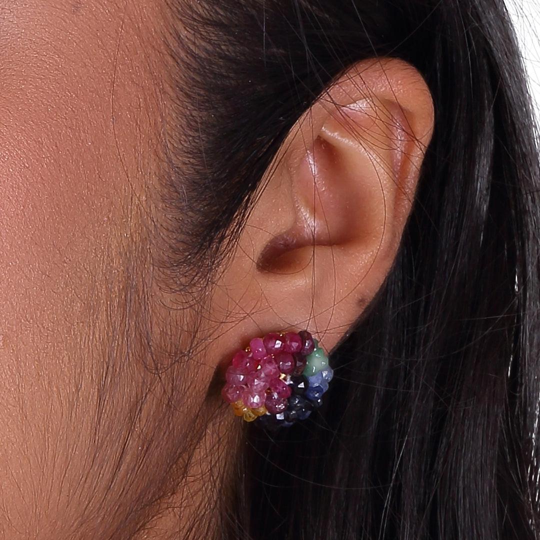 Beautiful Multi-Color Natural Cut Rainbow Beads Tops