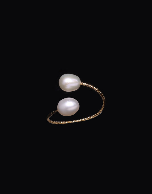Fancy White Freshwater Pearl Ring