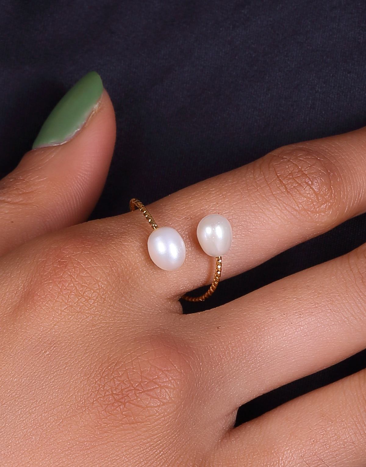 Fancy White Freshwater Pearl Ring