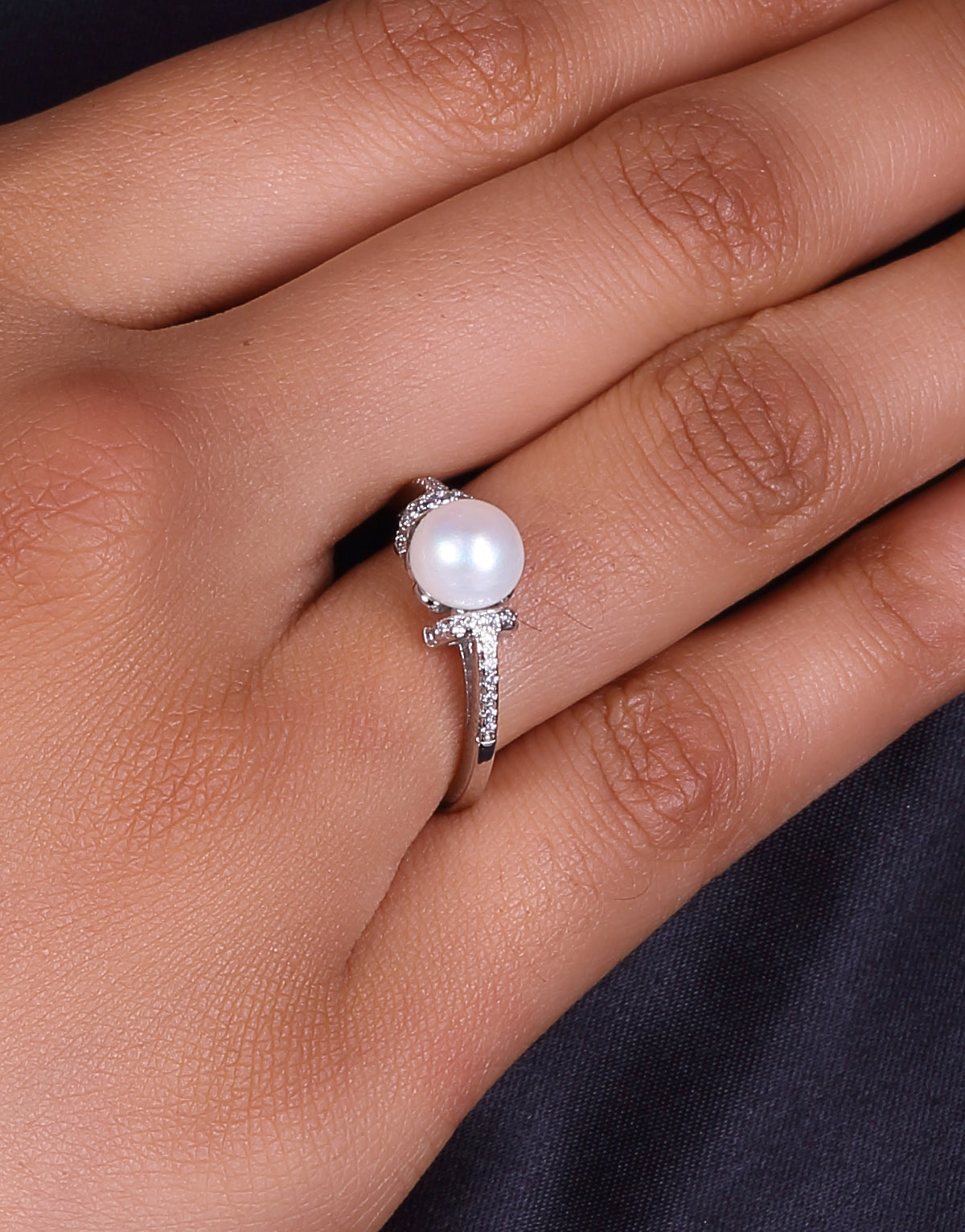 Fancy White Freshwater Pearl Ring