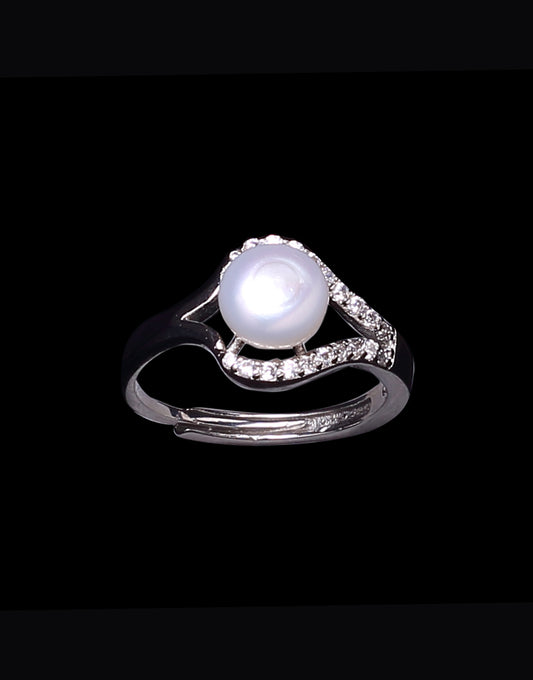 Fancy White Freshwater Pearl Ring