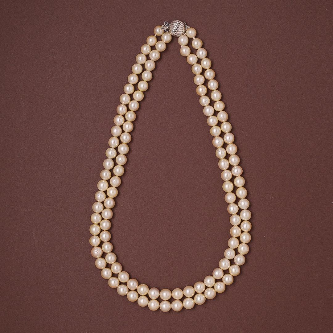 Round Natural-Color Golden South Sea Pearl Necklace, 8–9mm, AAA Quality