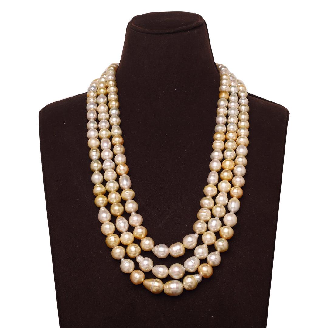 Baroque Natural Multi-Color South Sea Pearl Necklace, 8–12.5mm, A Quality