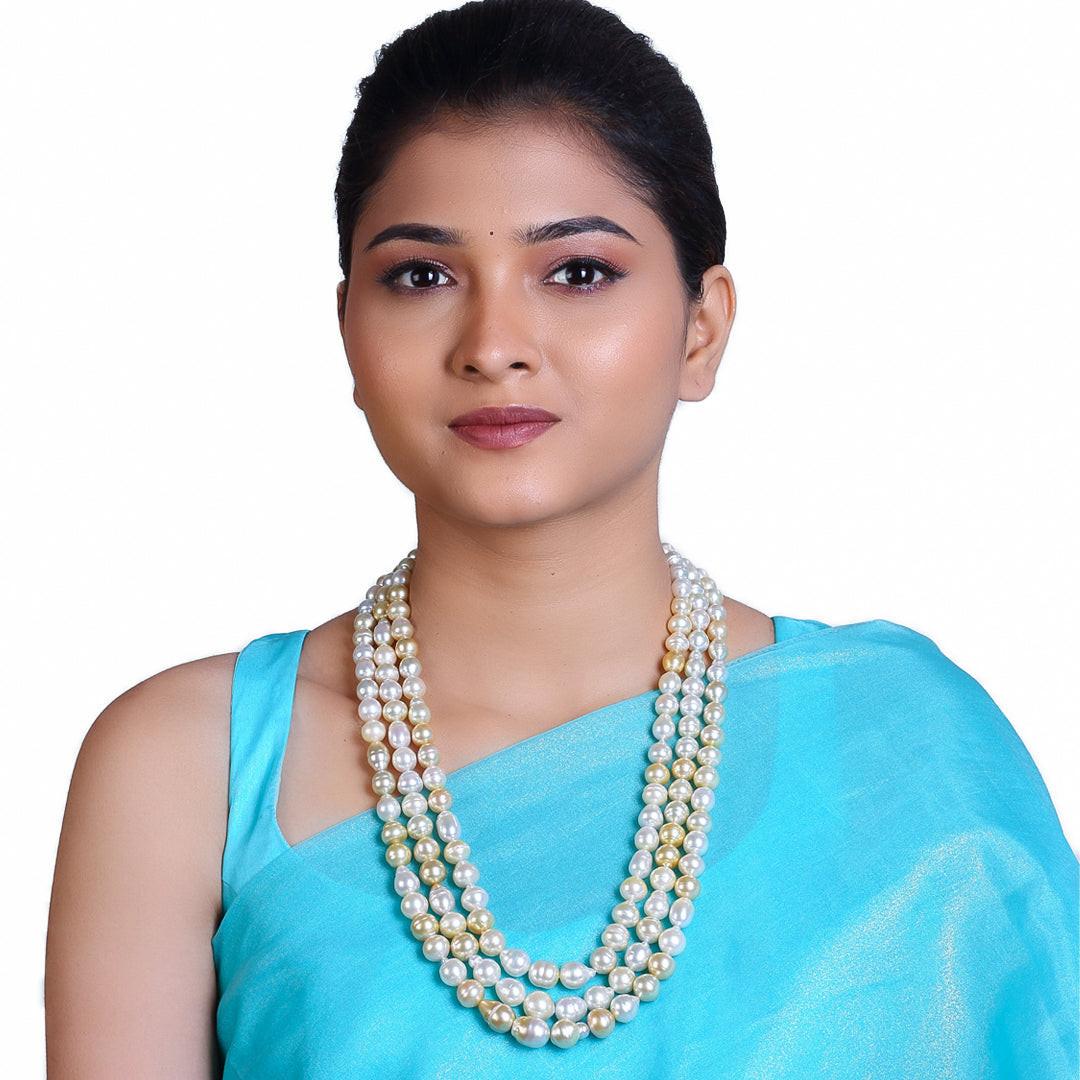 Baroque Natural Multi-Color South Sea Pearl Necklace, 8–12.5mm, A Quality