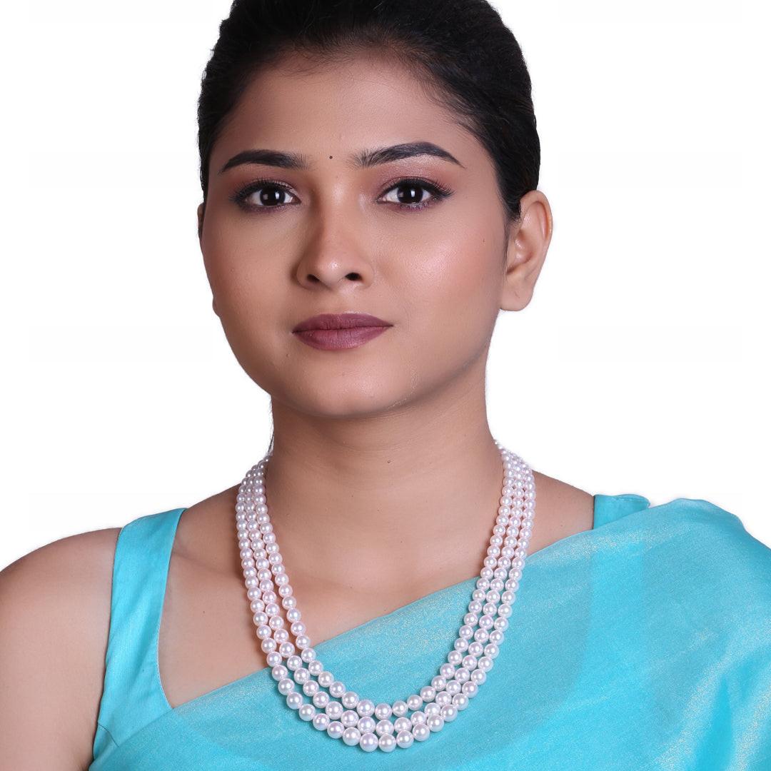 Graded Round White Japanese Akoya Pearl Necklace, 5–8.8mm, AAA Quality