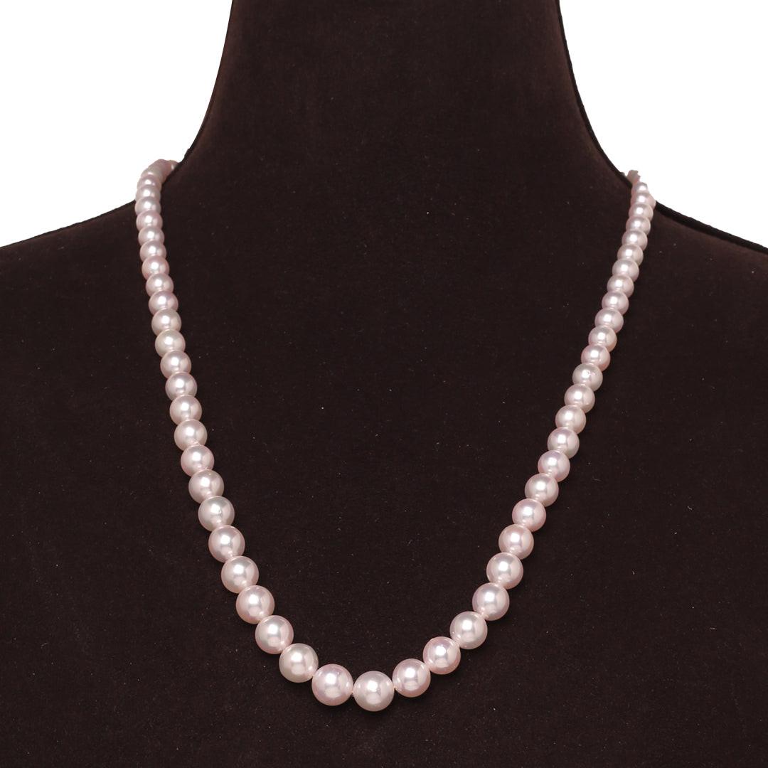 Graded Round White Japanese Akoya Pearl Necklace, 5–9mm, AAA Quality