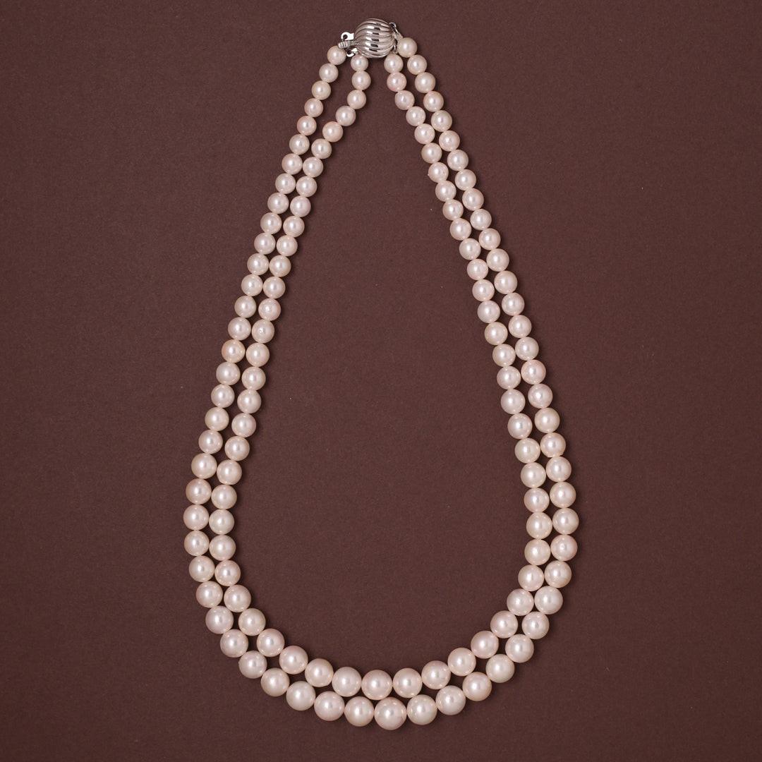 Round White Japanese Akoya Graded Pearl Necklace, 6-9.8mm, AA Quality