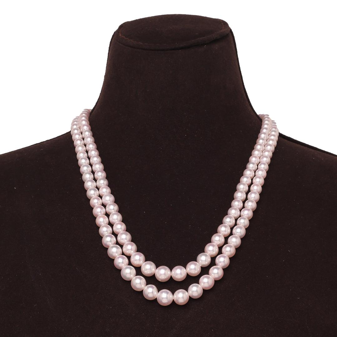 Graded Round White Japanese Akoya Pearl Necklace, 5–9mm, AAA Quality