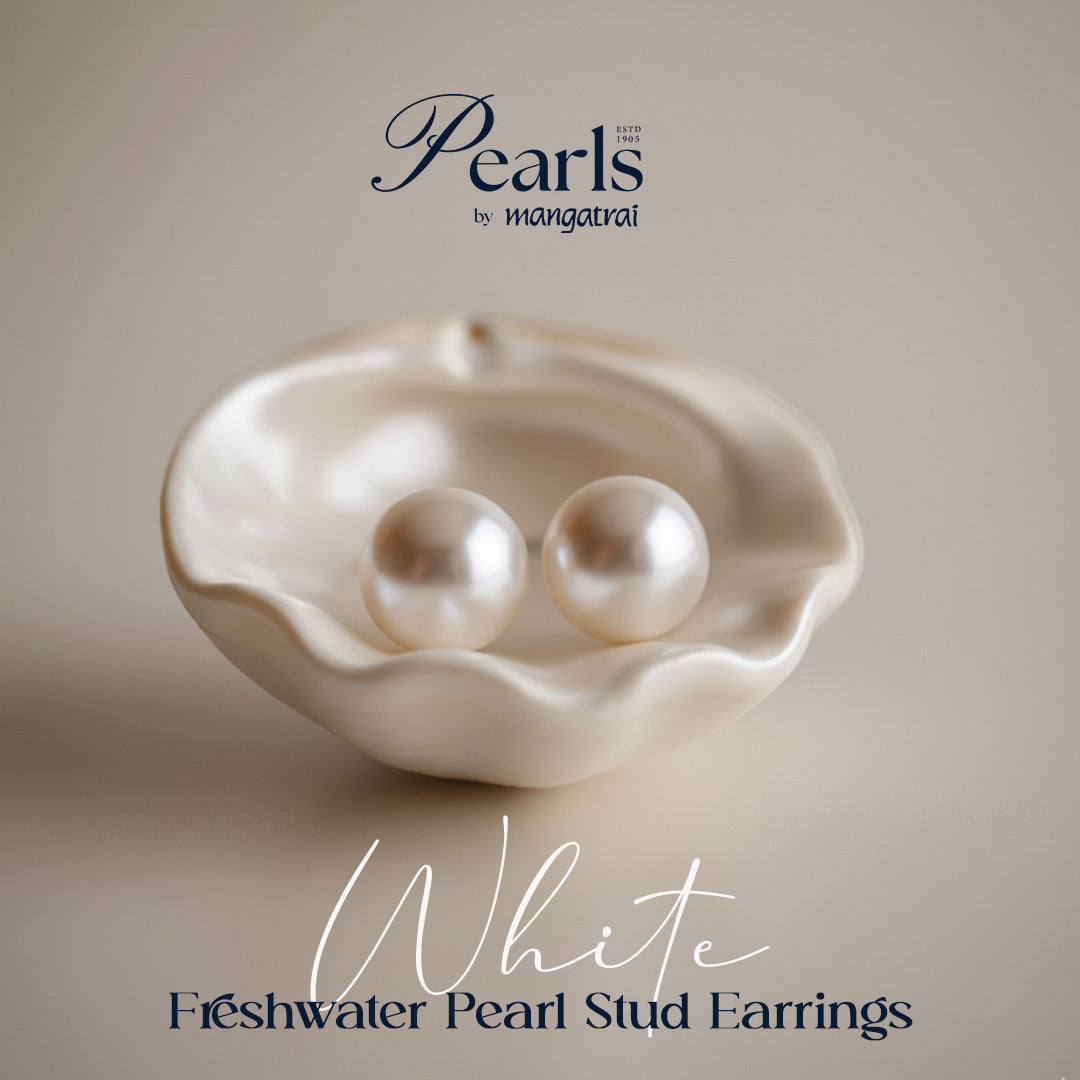 White Pink Lavender Freshwater Pearl Stud