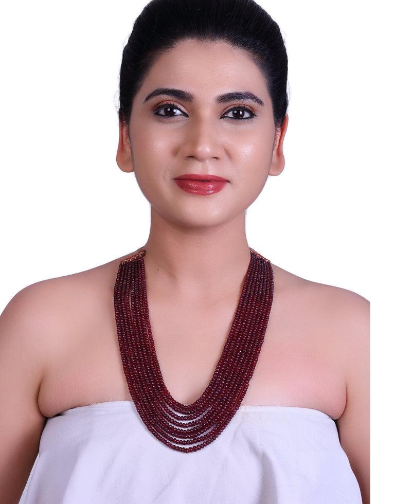 Natural Color Uncut Ruby Beads Necklace