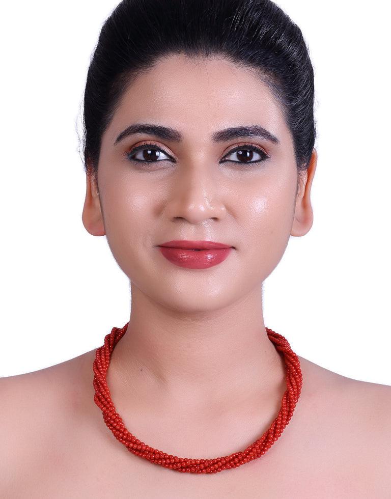Natural Color Coral Beads Necklace
