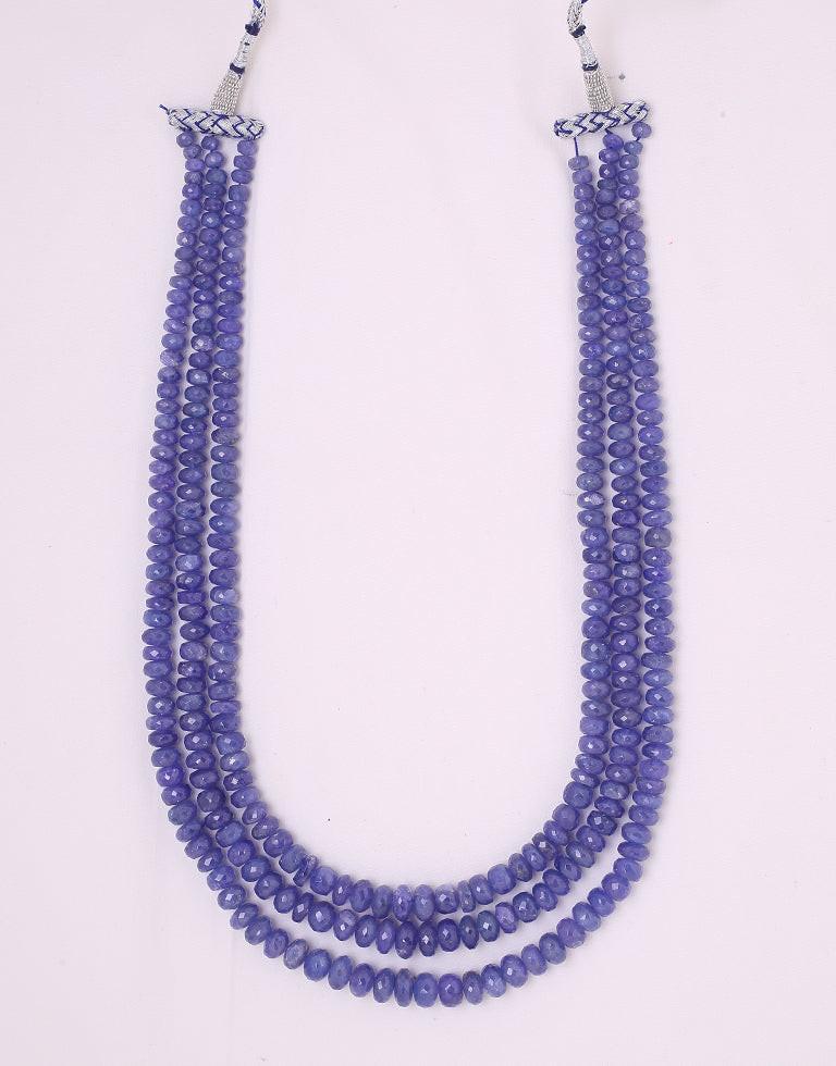 Natural Color Cut Tanzanite Beads Necklace