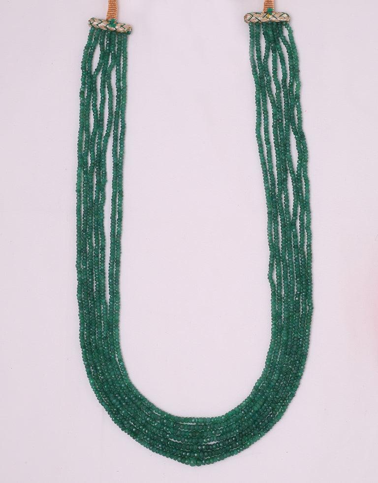 Natural Color Cut Emerald Beads Necklace