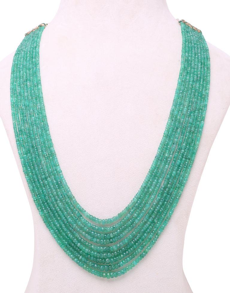 Natural Color Cut Emerald Beads Necklace