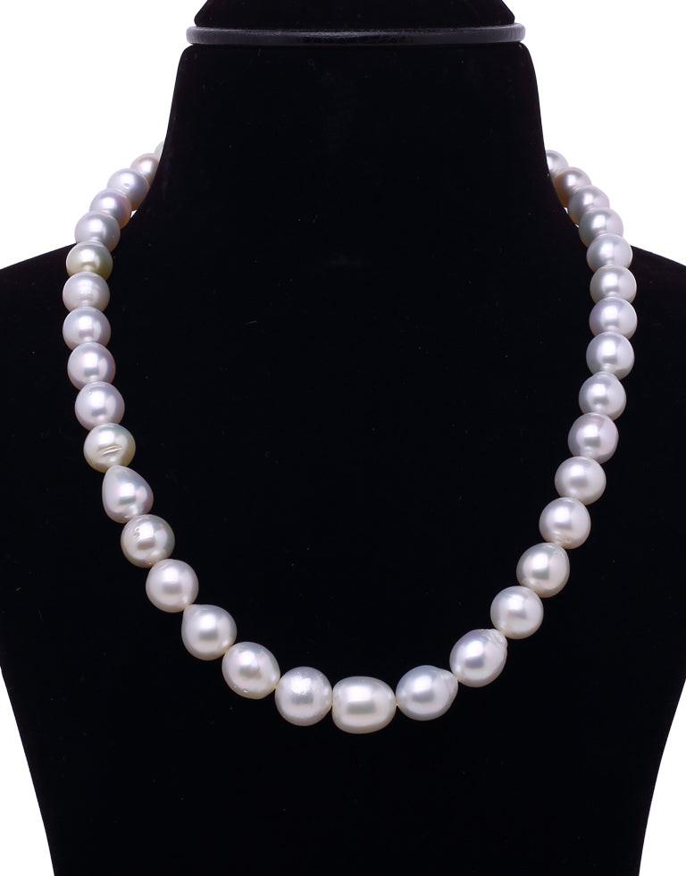White South Sea Drop Shape Pearl Necklace, 9-11.5mm – AA Quality