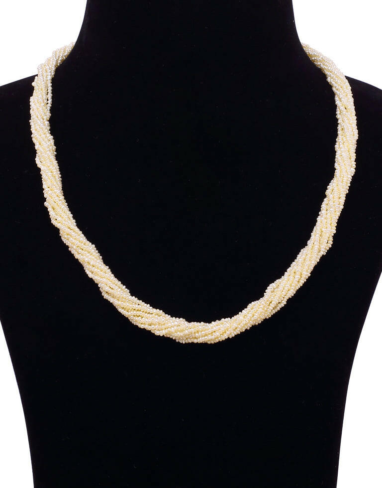 The lustrous - Half White Fine Keshi Pearl Necklace