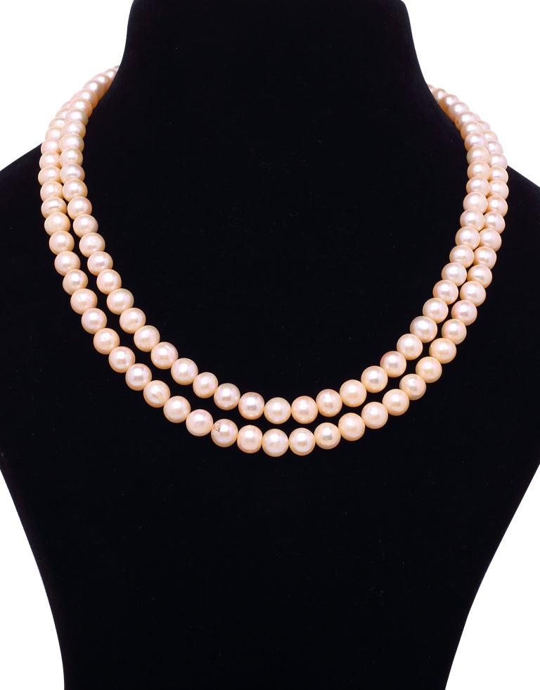 Daring Round Pink Freshwater Pearl Necklace