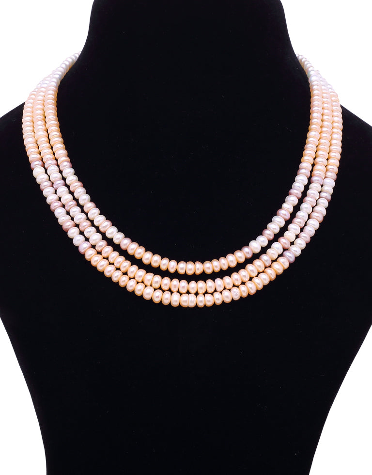 Luminous Half Round Multi-Color Freshwater Pearl Necklace