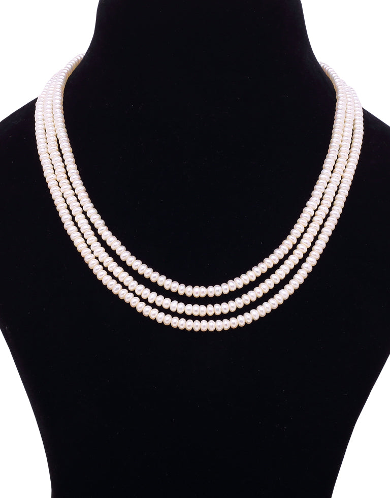 Beautiful Half Round White Freshwater Pearl Necklace