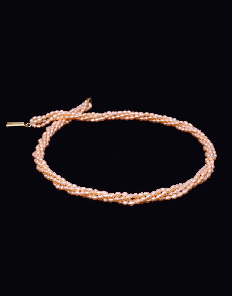 Eternal Pink Freshwater Rice Pearl Necklace