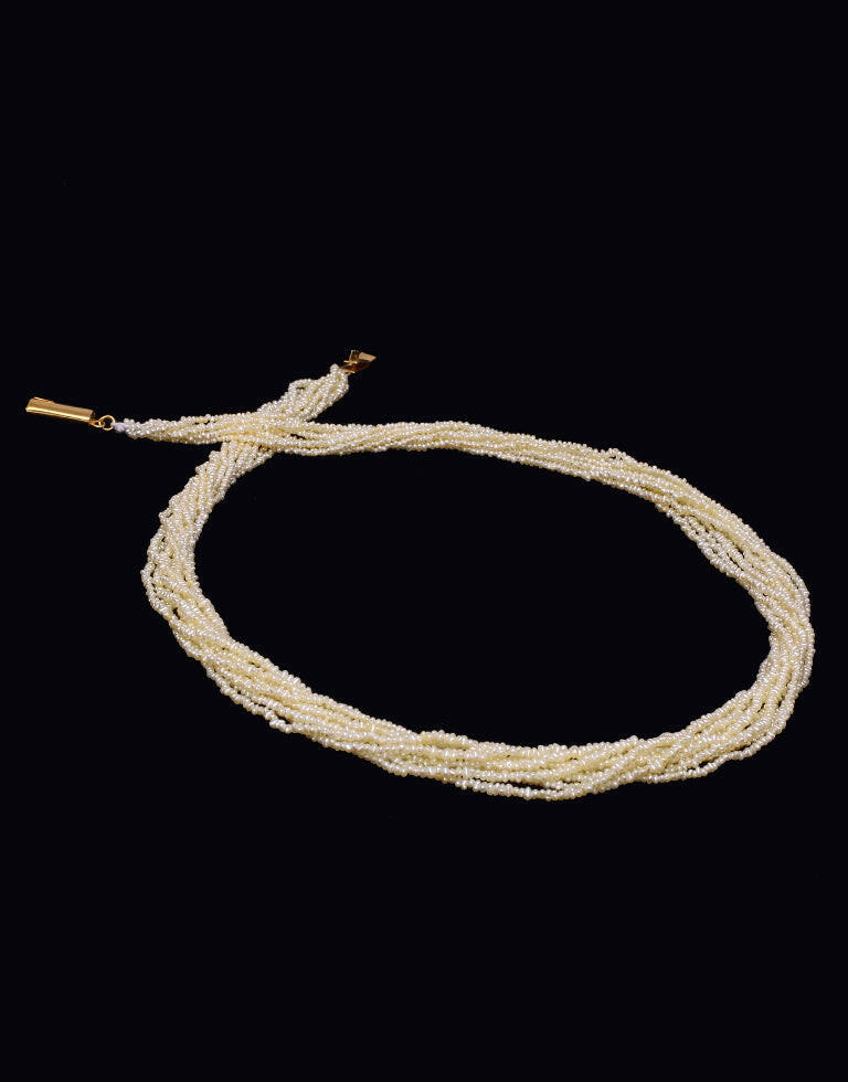 The lustrous - Half White Fine Keshi Pearl Necklace