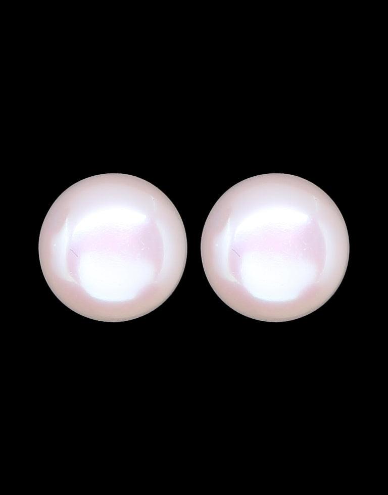 Elite Collection White Freshwater Pearl Stud Earring