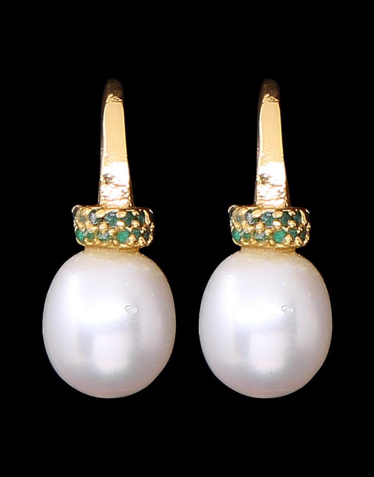 Decorative Freshwater Pearl With Semi Precious Stone Fancy Stud Earrings