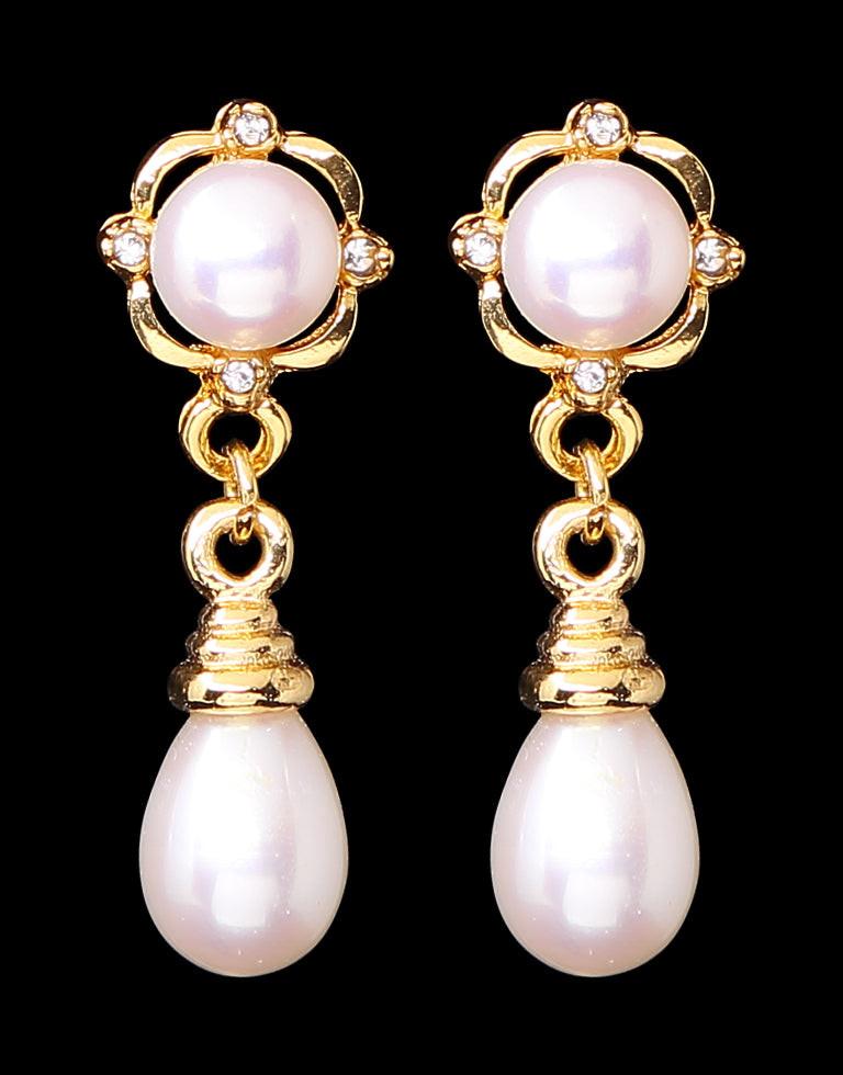 Freshwater Pearl with Cubic Zircon Fancy Stud Earrings