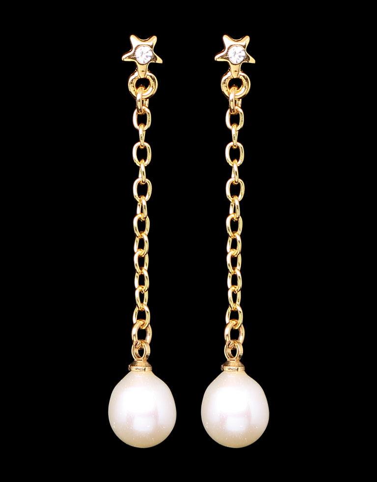 Engaging Freshwater Pearl With Semi Precious Stone Fancy Stud Earrings
