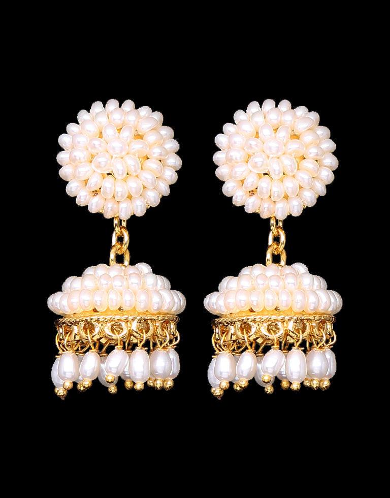 Traditional Freshwater Seed Pearl Tops With Jhumka Changeable