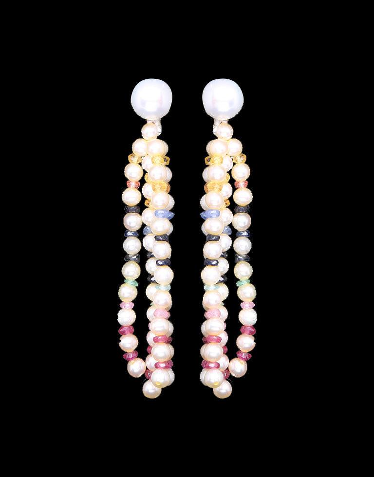 Freshwater Seed Pearl With Real Beads Earrings