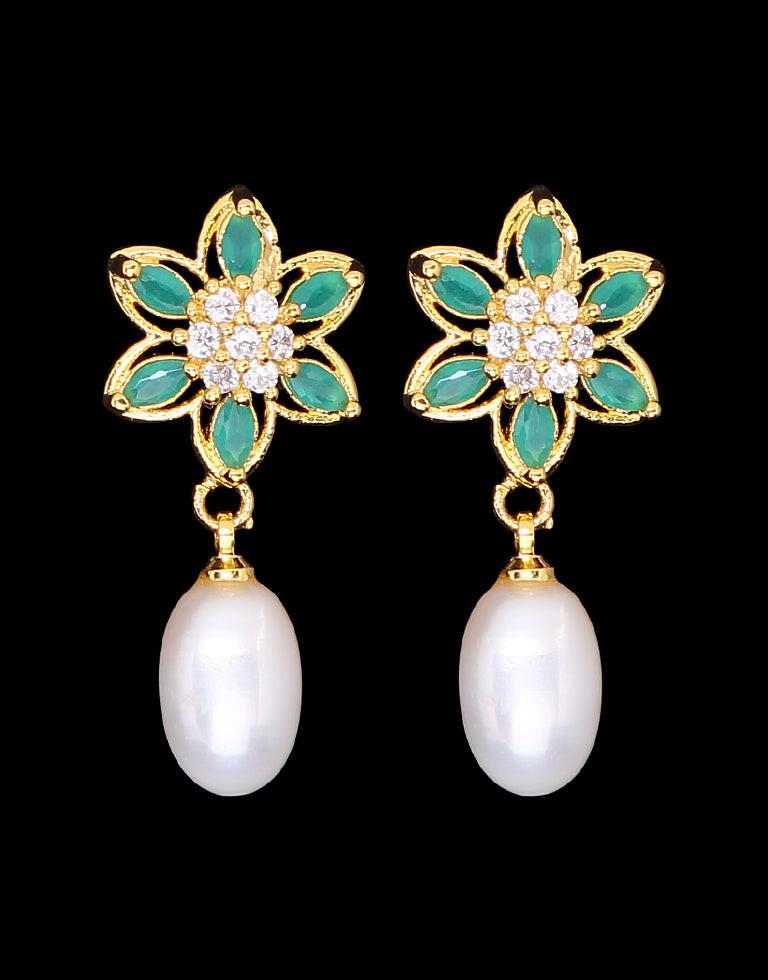 Freshwater Pearl Earrings with Cubic Zircon & Semi-Precious Stones