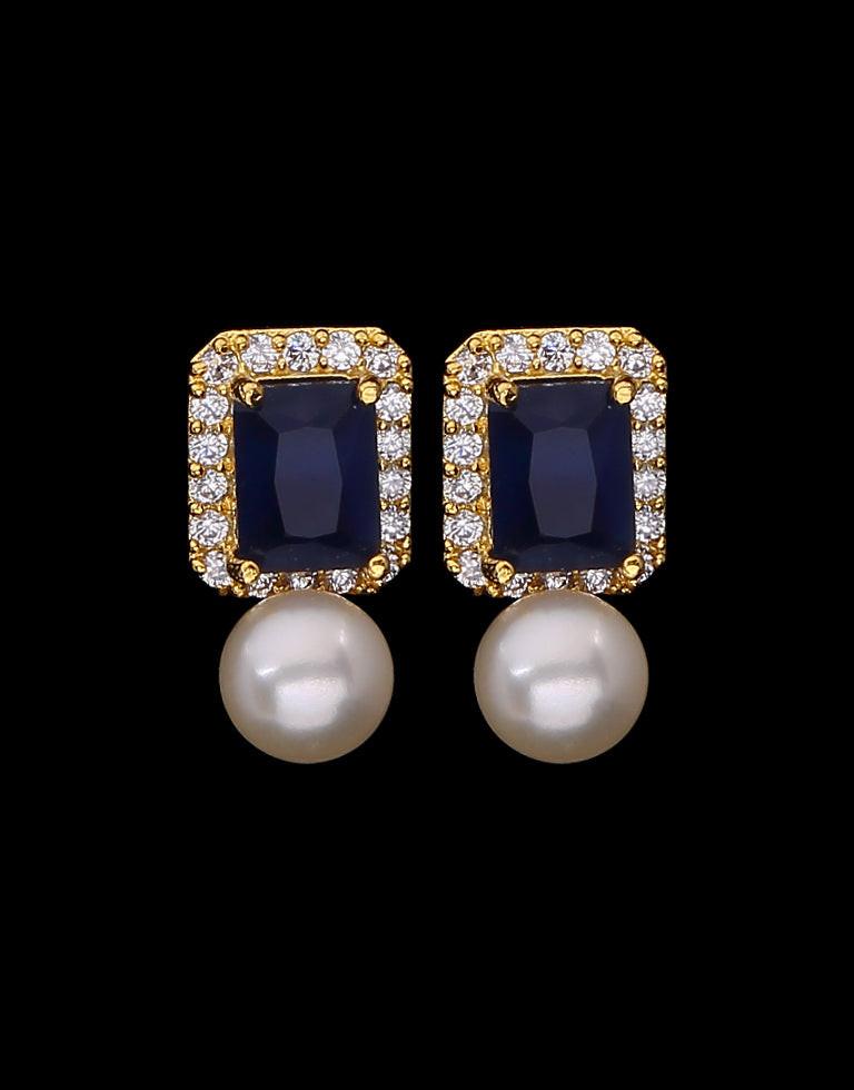 Freshwater Pearl With Cubic Zircon & Semi Precious Stone Fancy Stud Earrings